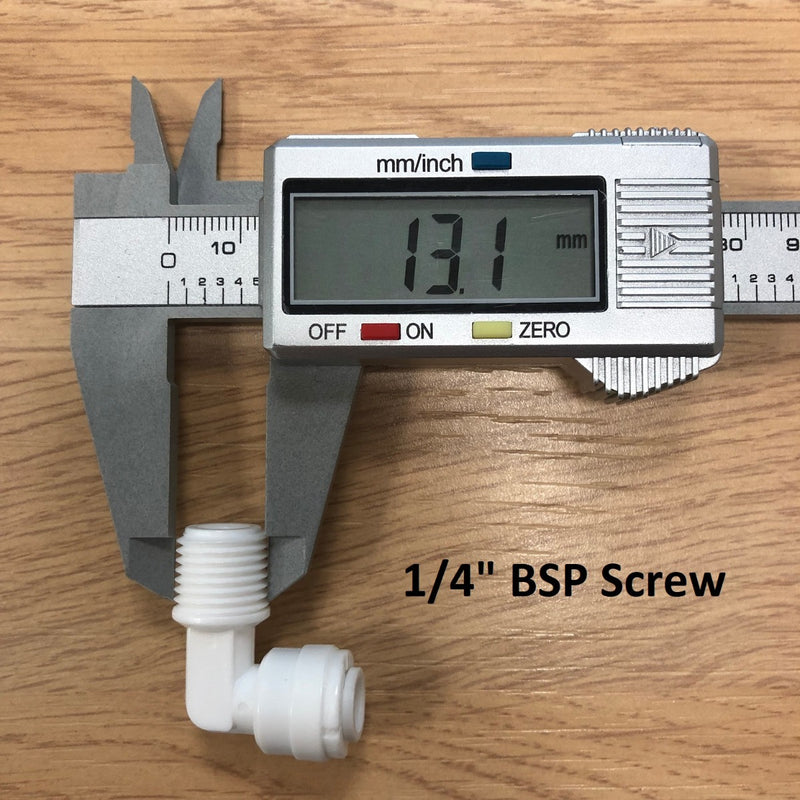 1/4" Elbow to 1/4" BSP Screw Thread Connector Push Fit RO Fitting