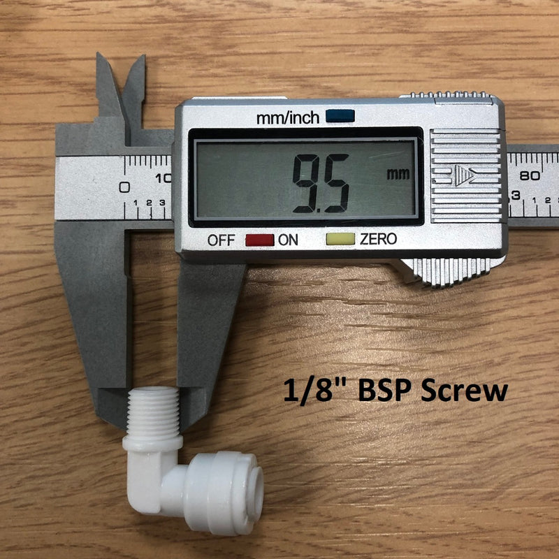 1/4" Elbow to 1/8" Screw Thread Connector Push Fit RO Fitting