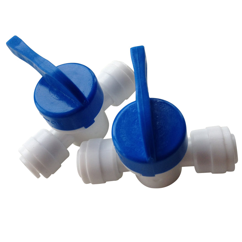2 x 1/4" Push Fit RO Ball Valves