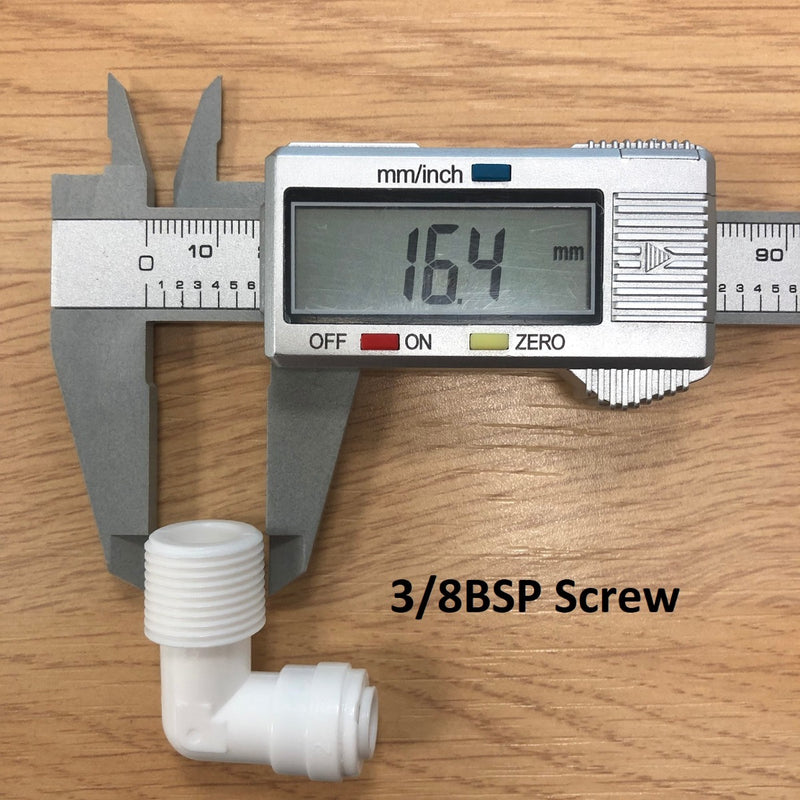 1/4" Elbow to 3/8" BSP Screw Thread Connector Push Fit RO Fitting