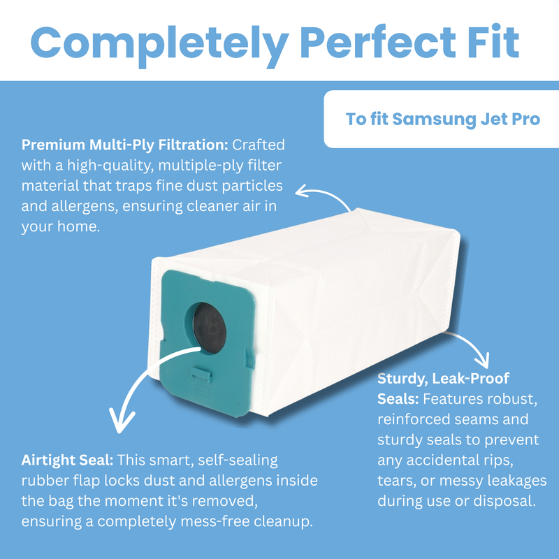 Finest-Filters Compatible Vacuum Bags for Samsung Jet Pro (10pk)