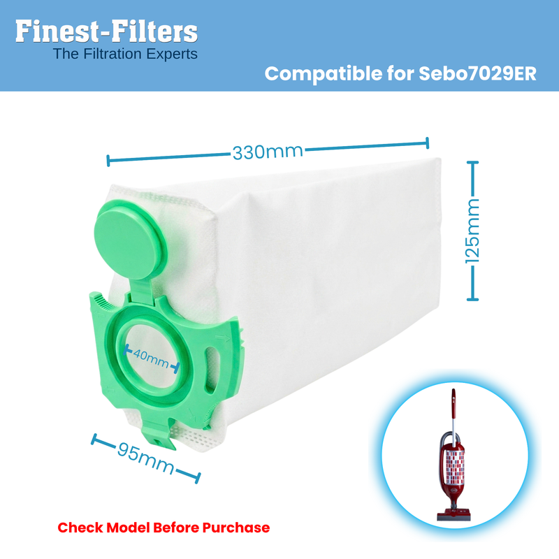 Finest-Filters Compatible Vacuum Bags for Sebo 6629