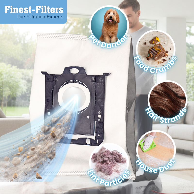 Finest-Filters Compatible Vacuum Dust Bags for AEG Cylinder Vacuums (10pk)