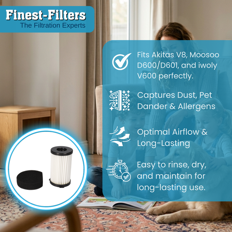 Finest-Filters Compatible Vacuum Cleaner Filters for MooSoo and Akitas