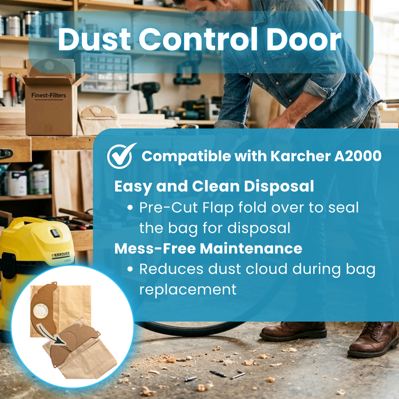 Finest-Filters Compatible Vacuum Bags for Karcher A2000