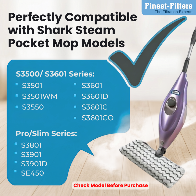Finest-Filters Compatible Steam Mop Replacement Pads for Shark Pocket Mop S3500