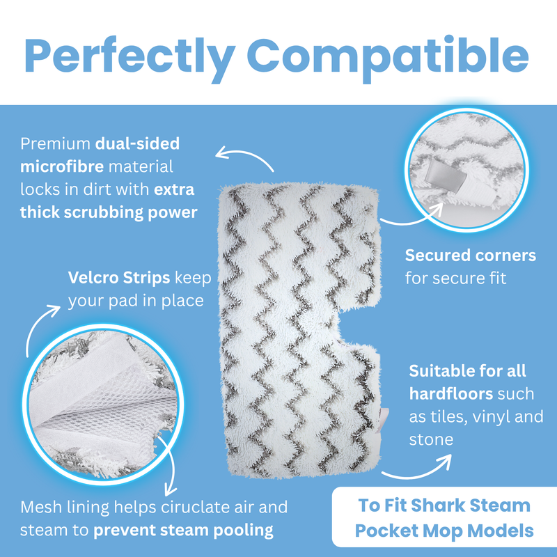 Finest-Filters Compatible Steam Mop Replacement Pads for Shark Pocket Mop S3500