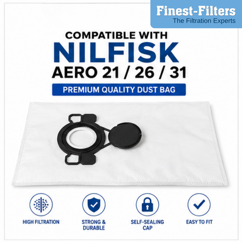 Finest-Filters Compatible Dust Bags for Nilfisk Aero 21, 26, 31 Series (5