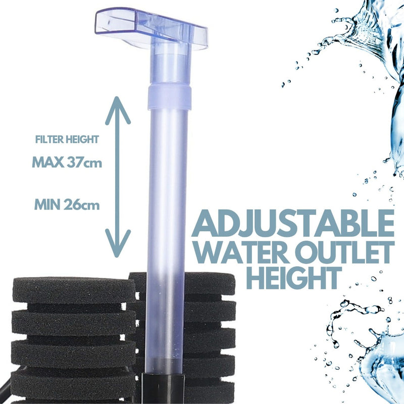 Double Sponge Internal Bio Filter With Built In Pump