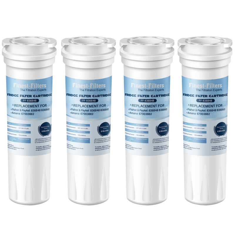 Compatible with Fisher & Paykel 836848 Fridge Water Filter (4 Pack)