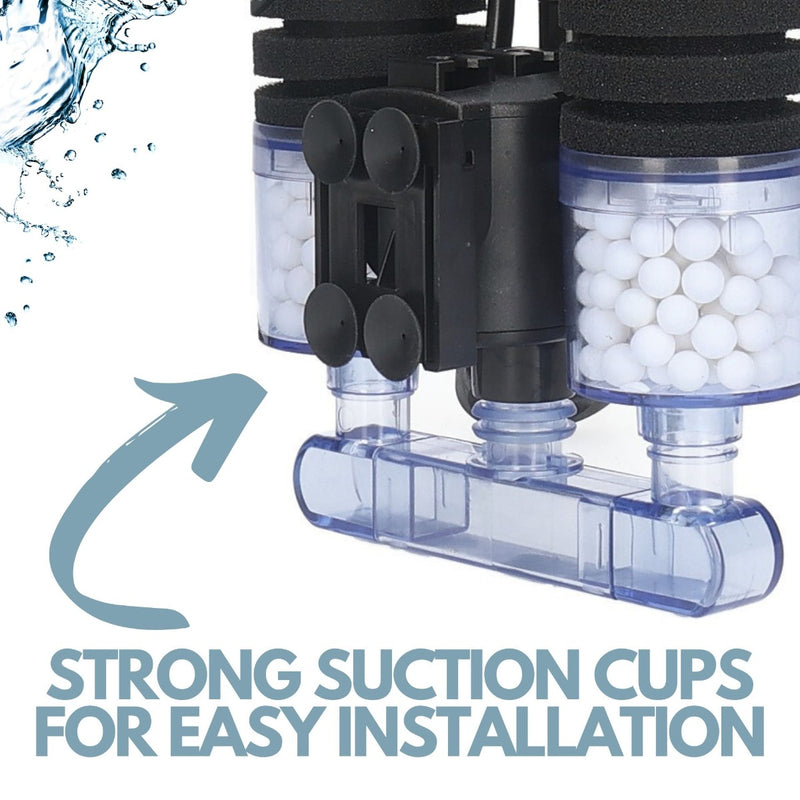 Double Sponge Internal Bio Filter With Built In Pump