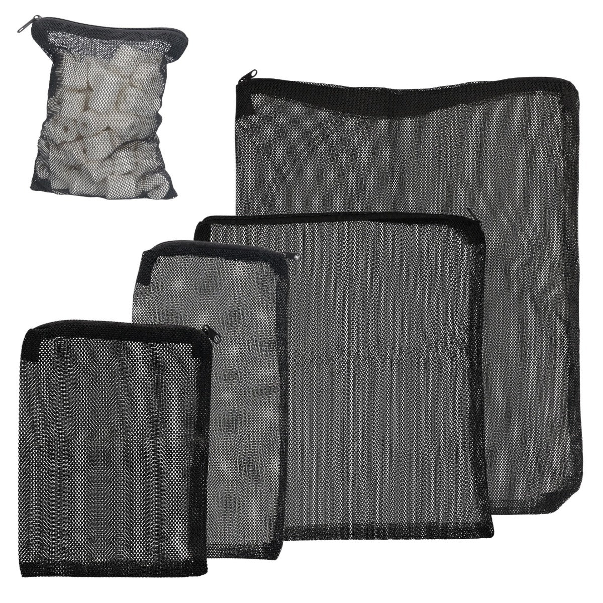 Aquarium Filter Net Bags Reusable Fine Filter Media Bags With Zipper