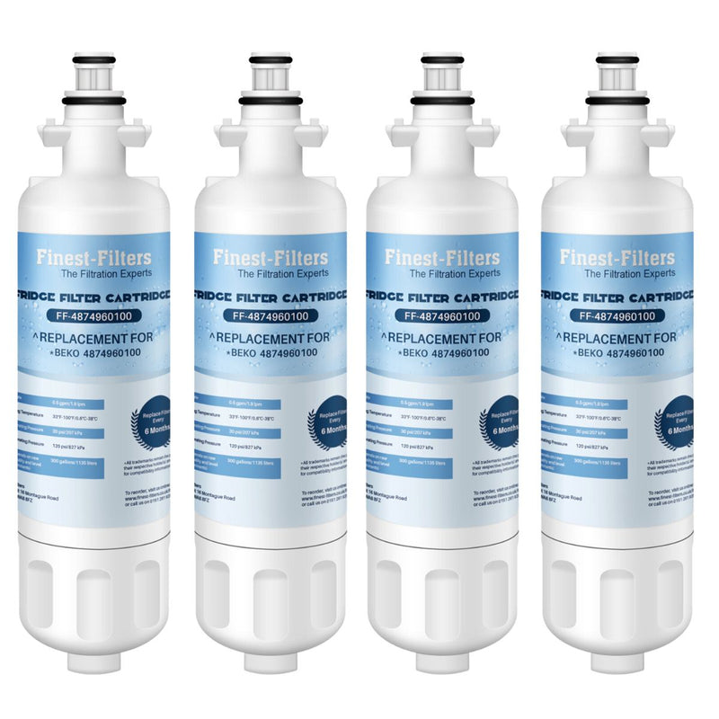 Compatible with Beko 4874960100 Fridge Water Filter (4 Pack)