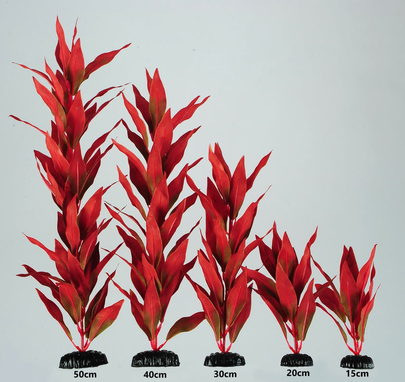Silk Plant Aquarium Ornament in Various Sizes (Red)