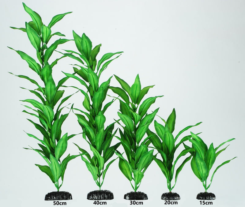 Silk Plant Aquarium Ornament in Various Sizes (Green)