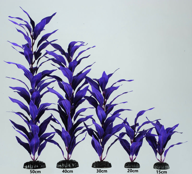 Silk Plant Aquarium Ornament in Various Sizes (Purple)