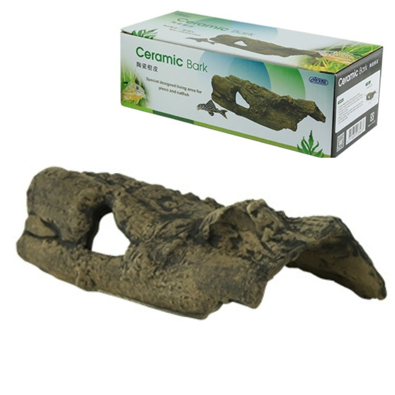 Ceramic Tree Bark Hiding Shelter Aquarium Pleco Home