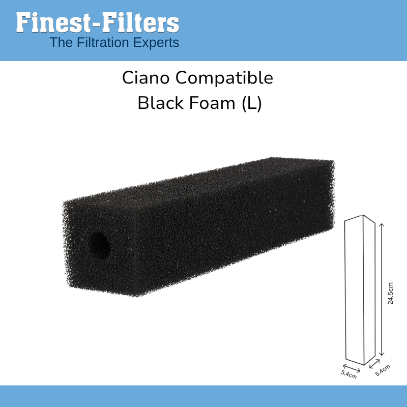 Ciano Large (L) Compatible Black Foam Filter – 30ppi