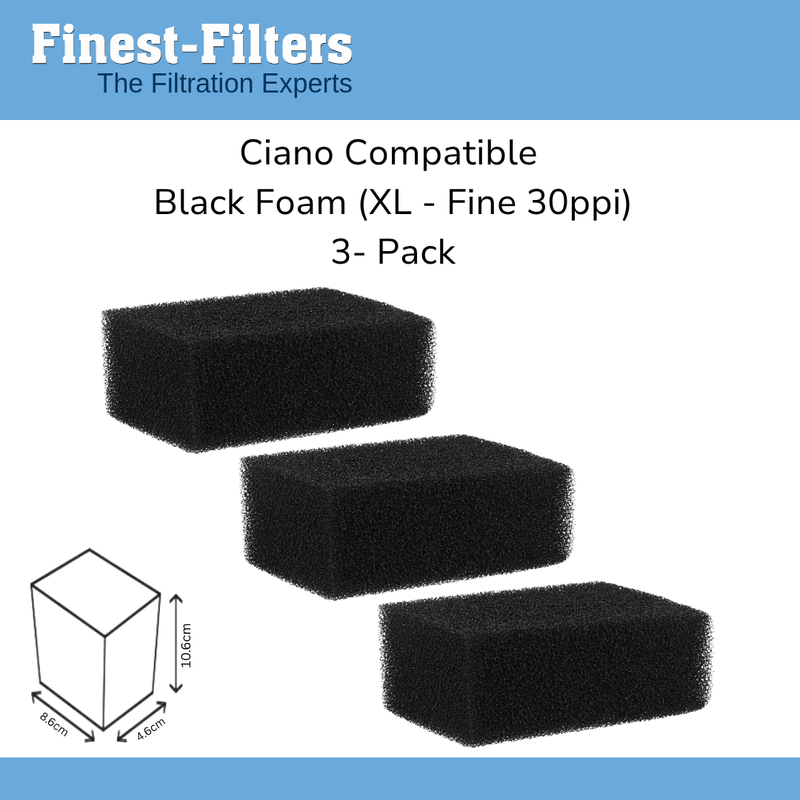 Ciano Compatible XL Black Fine 30ppi Foams X 3