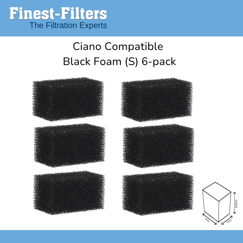 Ciano (S) Compatible Black Foam Filter Multipack x6