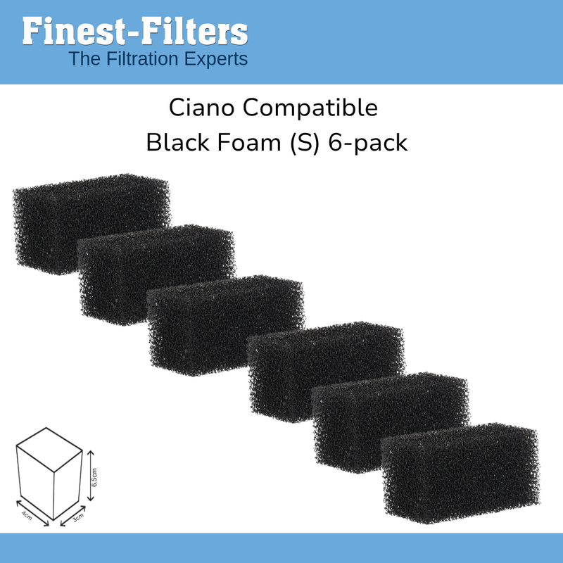 Ciano (S) Compatible Black Foam Filter Multipack x6