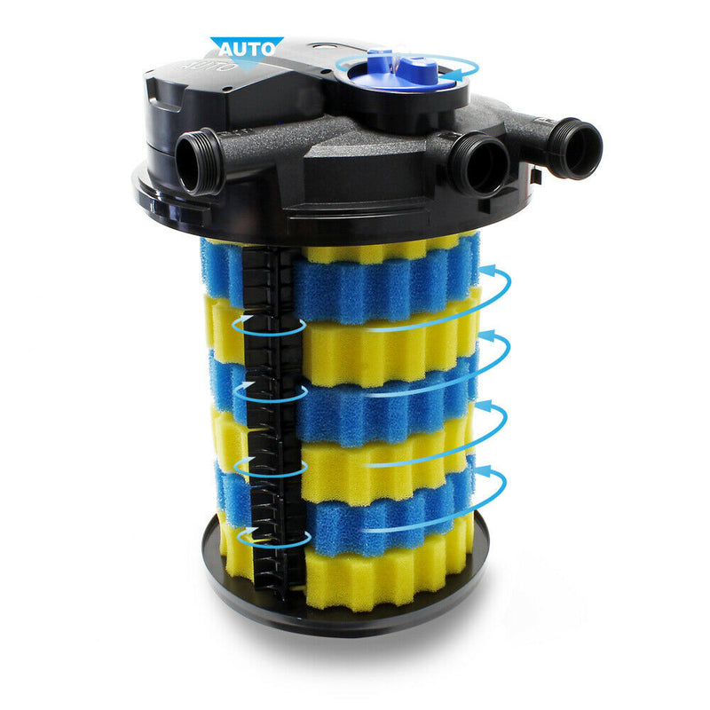 Pressurised Auto Cleaning Pond Filter with UV Steriliser Clarifier - 8 Sizes