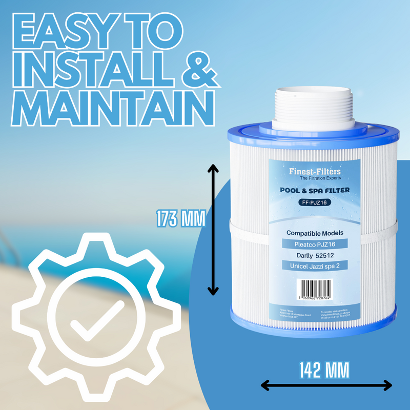 Spa Filter Cartridge For Pleatco PJZ16 / Jazzi Spa 2