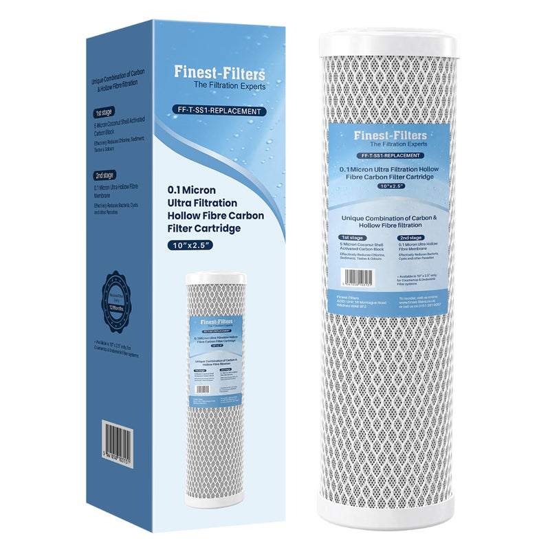 10" 0.1 Micron Ultra Fine Hollow Fibre Carbon Filter Cartridge (for Countertop Filter System)