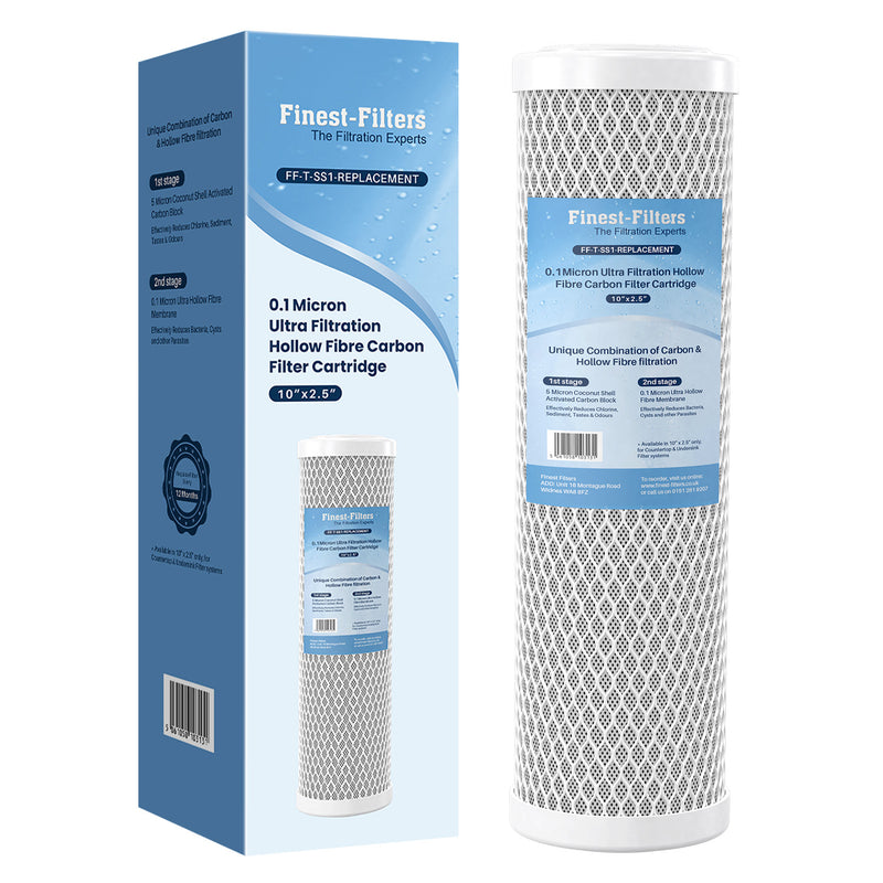 10" 0.1 Micron Ultra Fine Hollow Fibre Carbon Filter Cartridge (for Countertop Filter System)