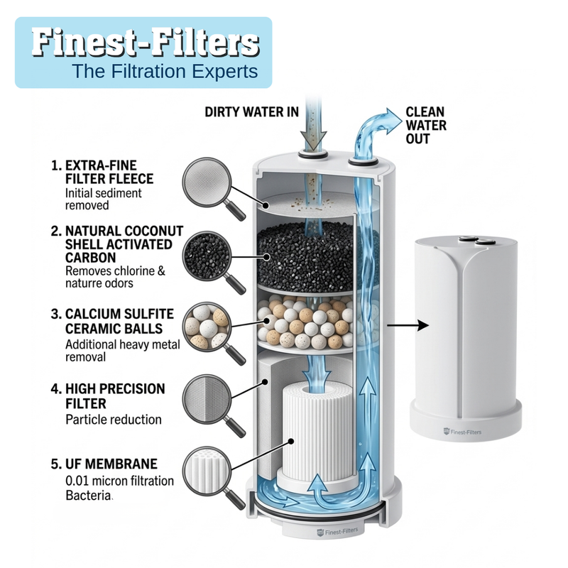 5-Stage Replacement Filter Compatible for Brita On-Tap V-MF System