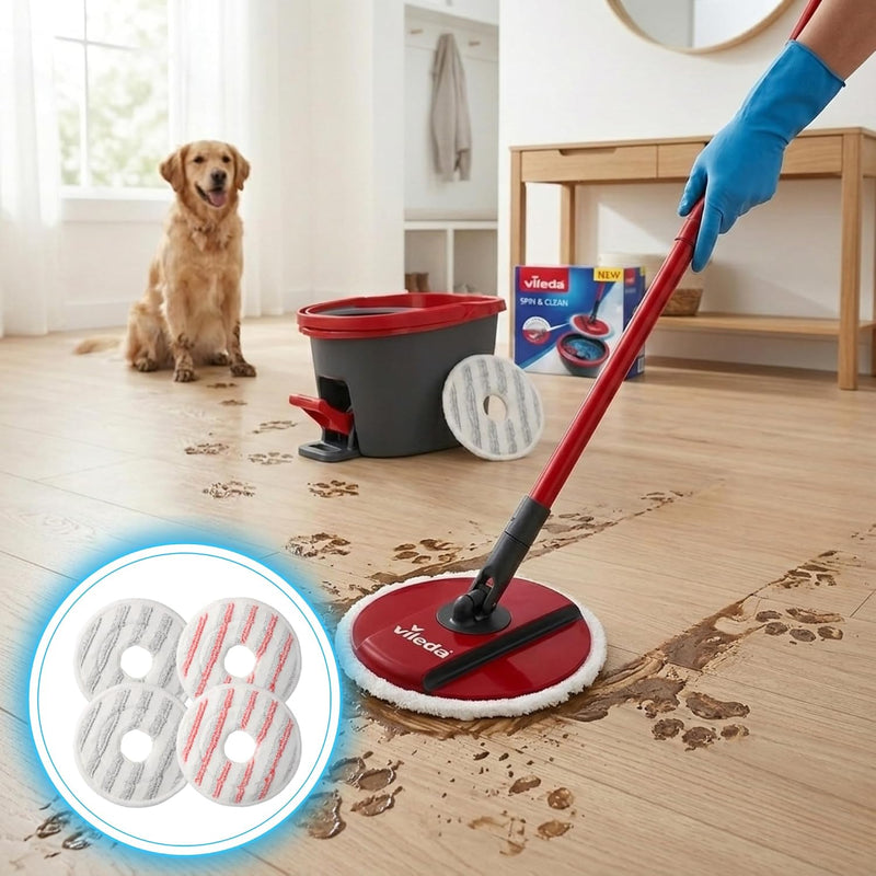 Finest-Filters Replacement Mop Pads Compatible with Vileda SpinClean