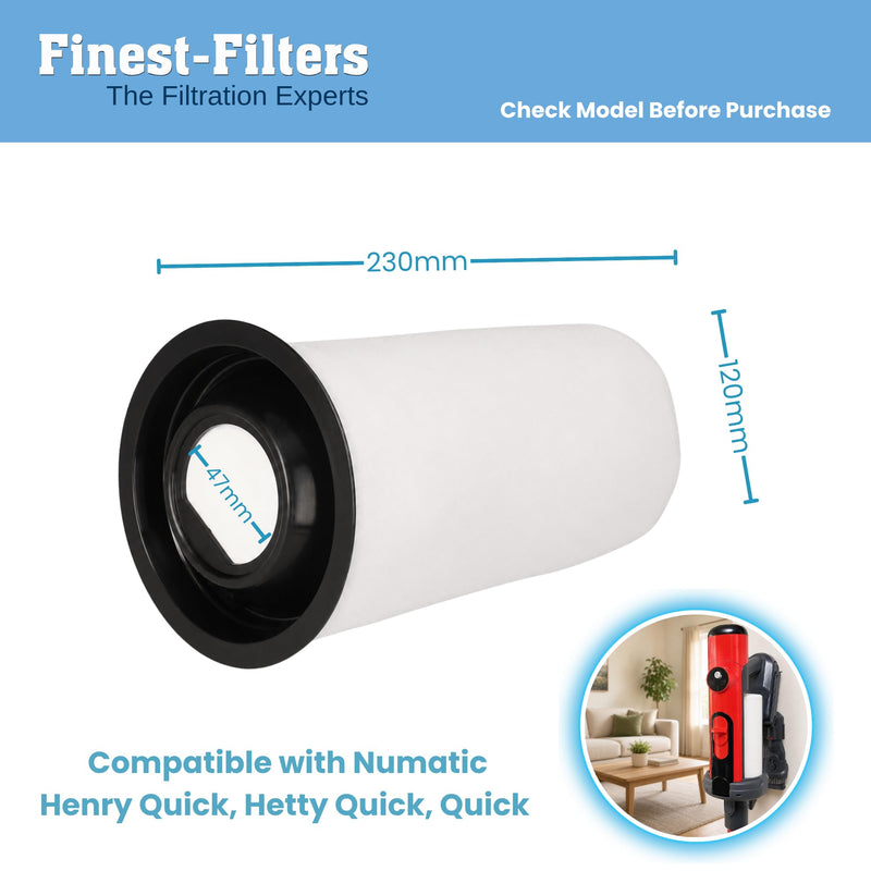 Finest-Filters 12 Pack Compatible Filter Bags for Henry Quick NQ100 / HEN 100