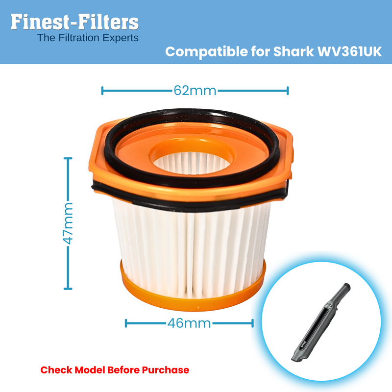 Finest-Filters 4-Pack Compatible Shark WandVac Filters (WV361UK WV362RGUKT)
