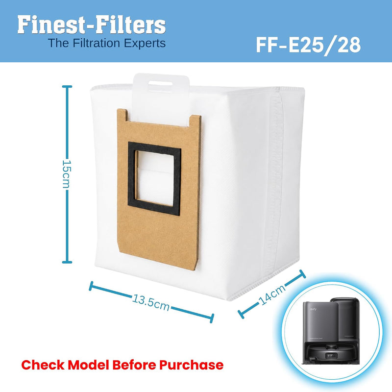 Finest-Filters Dust Bags Compatible with Eufy Omni E28 and E25