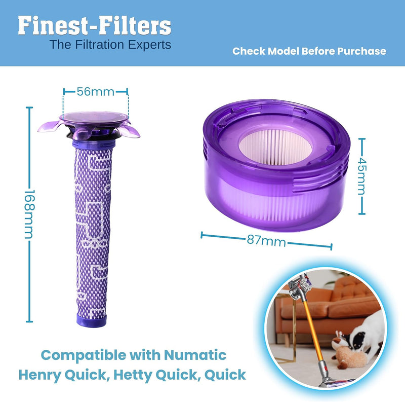 Finest-Filters Filter Set Compatible with Upgraded Dyson V8