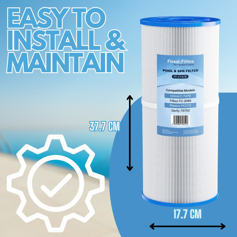 Spa Filter Cartridge For Pleatco PCD75 / Unicel C-7479