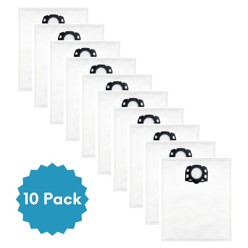 Replacement Vacuum Bags (10-pack) Compatible with Karcher Wet & Dry Vacuum WD4