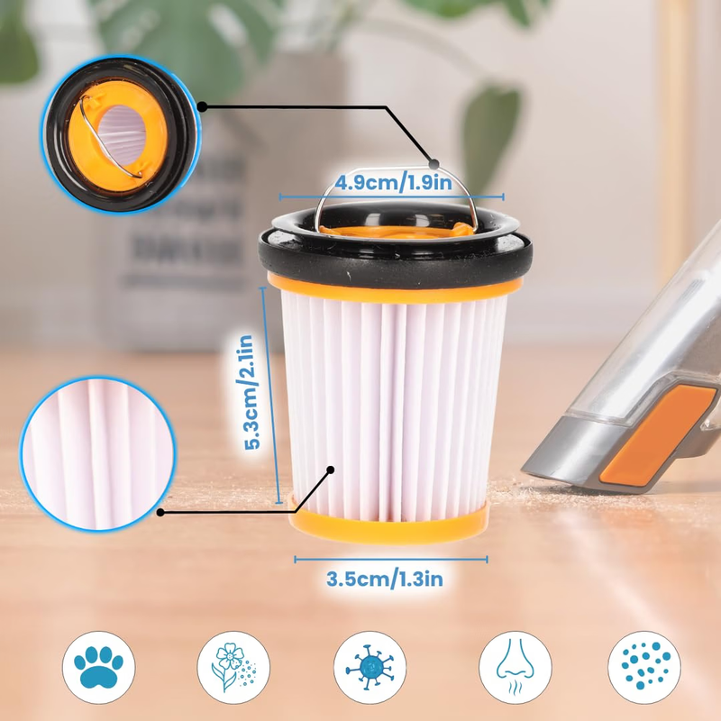 Finest-Filters 5x Filters & Brush Compatible for Shark ION Handheld (XHFWV200)