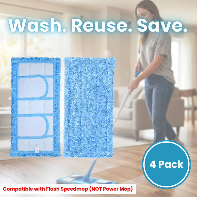 Finest-Filters Reusable Microfibre Mop Pads – Compatible with Flash Speedmop