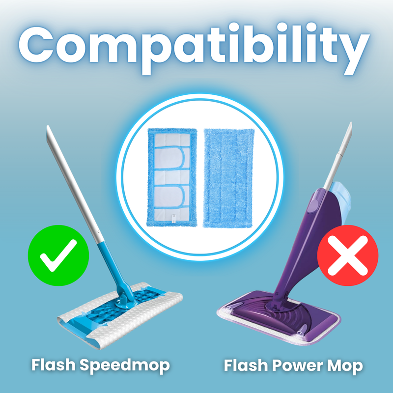 Finest-Filters Reusable Microfibre Mop Pads – Compatible with Flash Speedmop