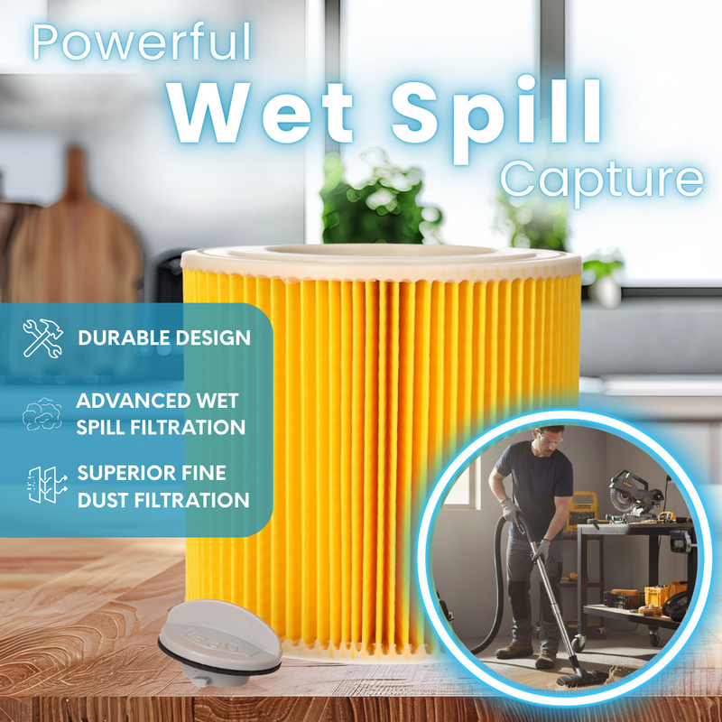 Pack of 2 Compatible Filters for Karcher WD3 Wet Dry Vacuums
