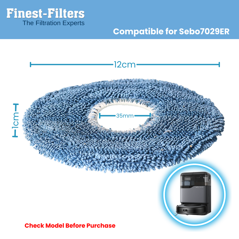 Finest-Filters Mop Pads Compatible with Eufy C20 Robot Vacuum (6pk)