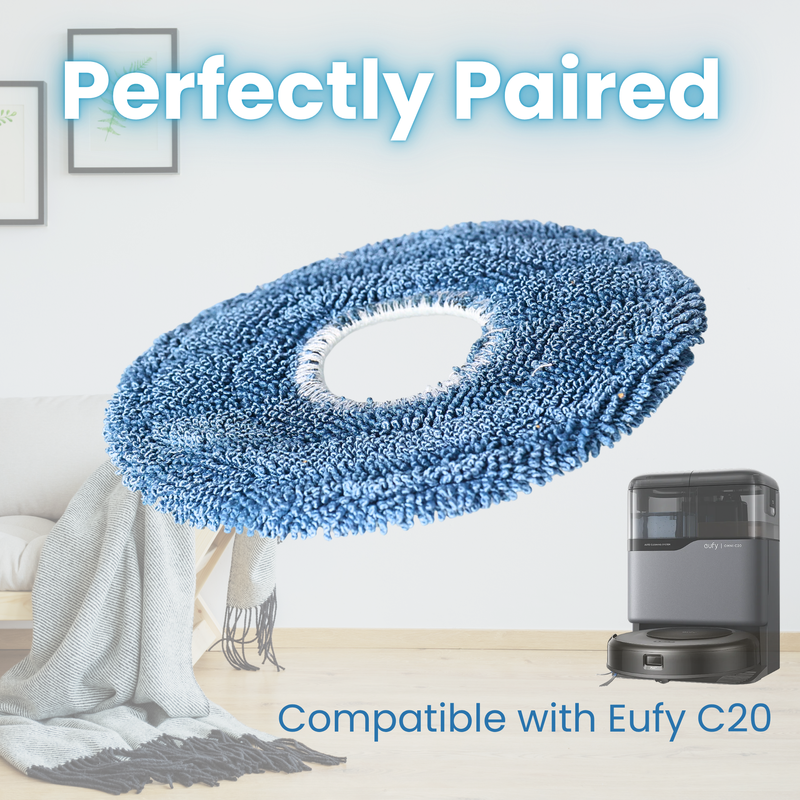 Finest-Filters Mop Pads Compatible with Eufy C20 Robot Vacuum (6pk)