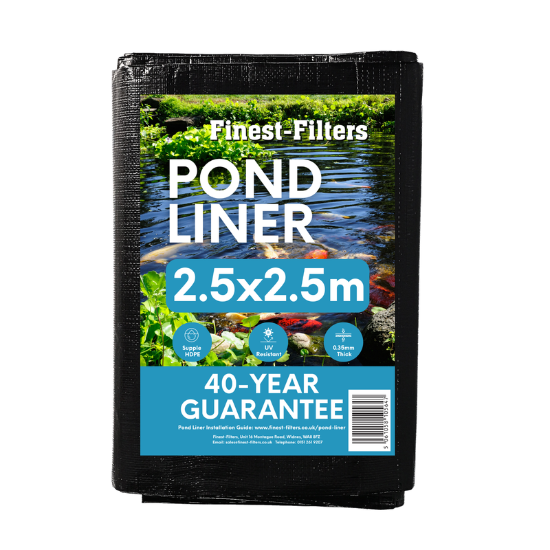 0.35mm HDPE Pond Liner & Underlay Options - 40yr Guarantee (2x2m - 9x12m)