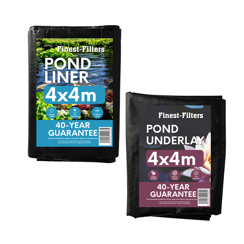 0.35mm HDPE Pond Liner & Underlay Options - 40yr Guarantee (2x2m - 9x12m)