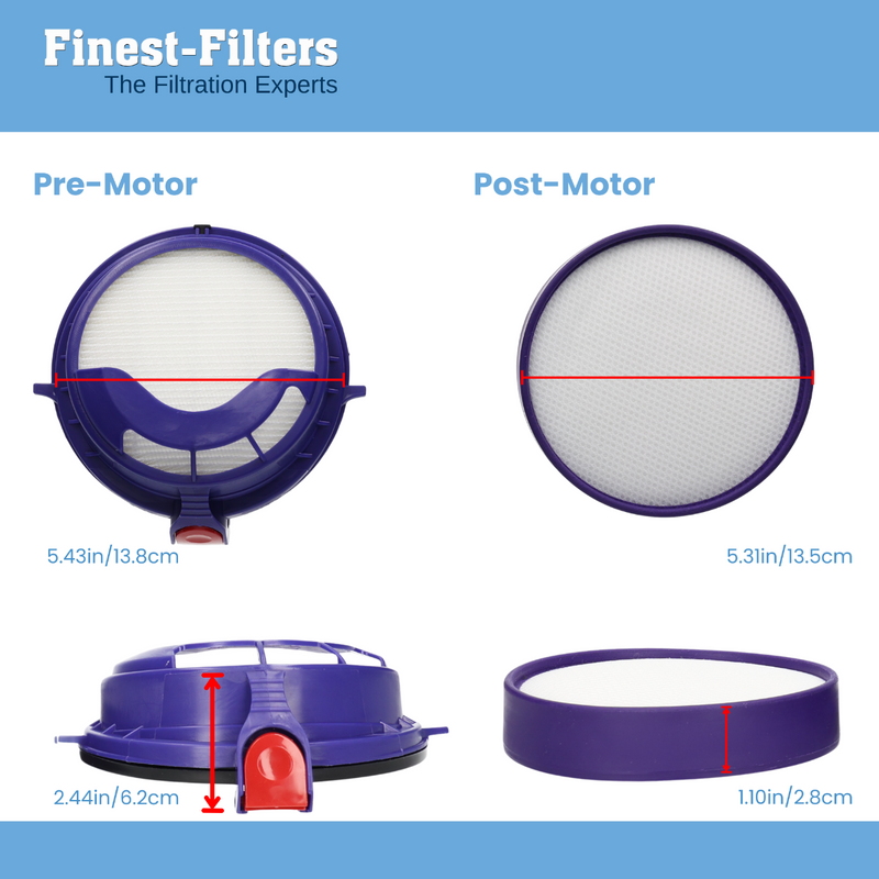 Pre & Post Vacuum Filter Set Compatible with Dyson DC25