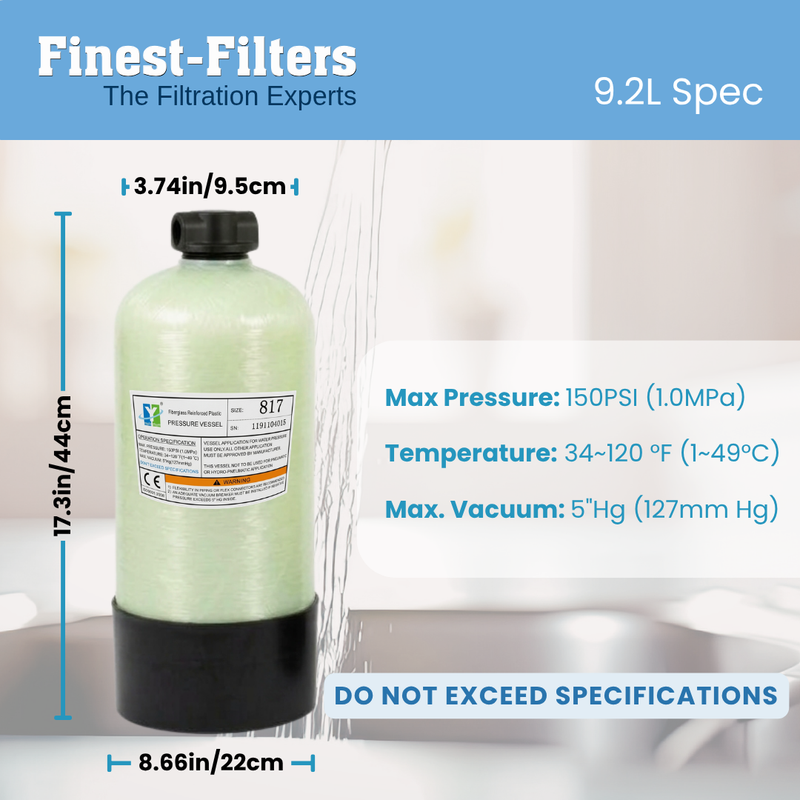 DI Pressure Vessel with Distribution Pipe and Lid (9.2L or 25.2L)