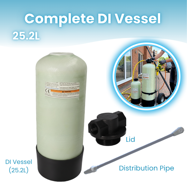 DI Pressure Vessel with Distribution Pipe and Lid (9.2L or 25.2L)