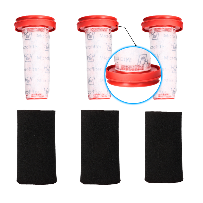 6-Piece Filter Multi-pack Compatible with Bosch BBH3211 GB Flexxo Series 4