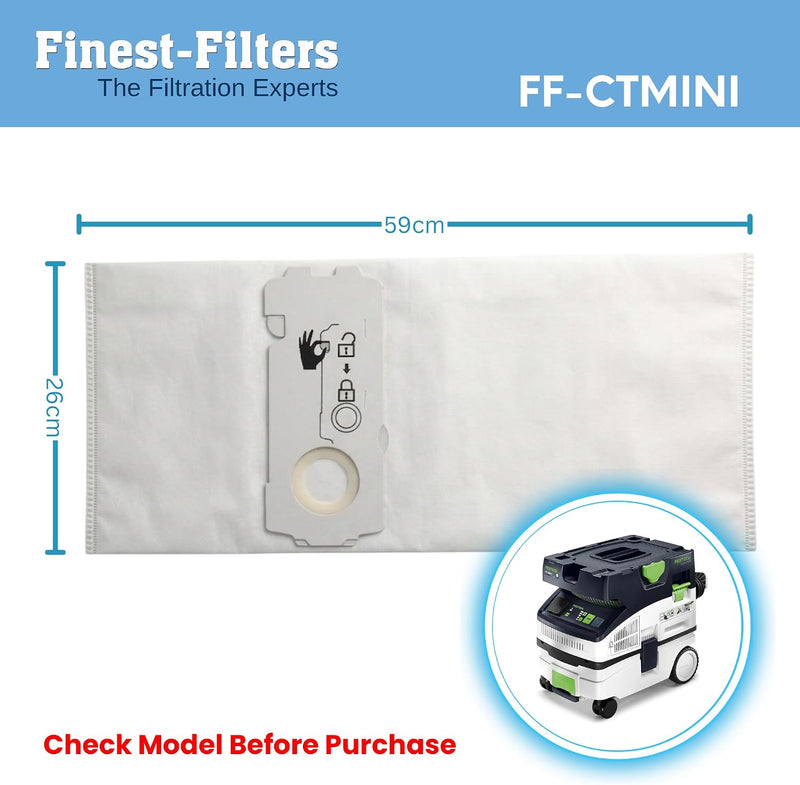 Finest-Filters Vacuum Cleaner Dust Bags Compatible for Festool